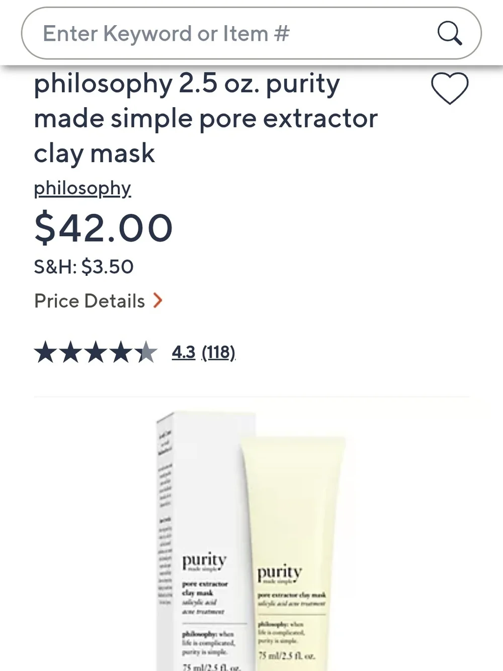 Philosophy Purity Made Simple Clay Mask